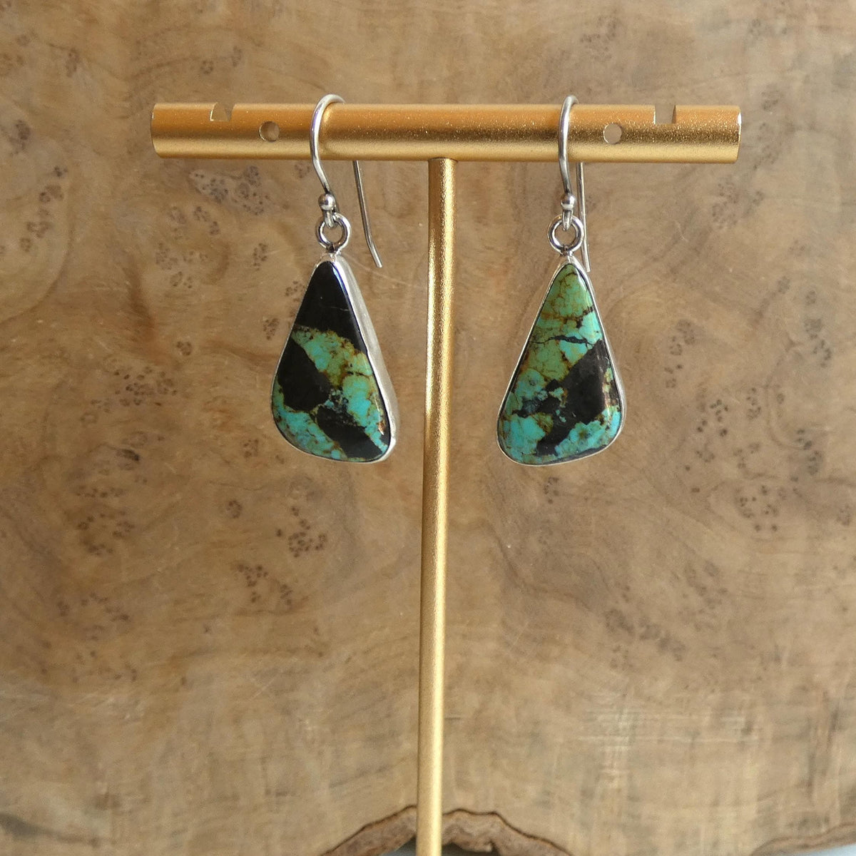 Black Jack Turquoise Drop Earrings - Choose Your Finished Pair - Sterling Silver
