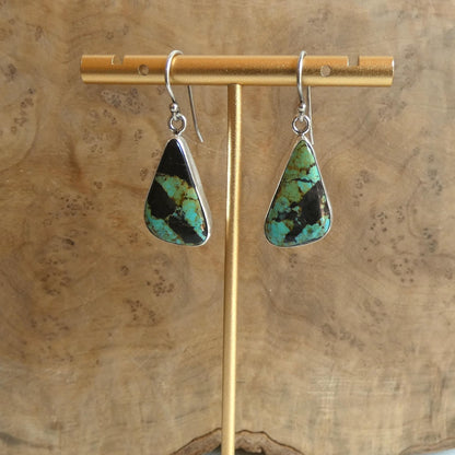 Black Jack Turquoise Drop Earrings - Choose Your Finished Pair - Sterling Silver