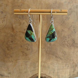 Black Jack Turquoise Drop Earrings - Choose Your Finished Pair - Sterling Silver