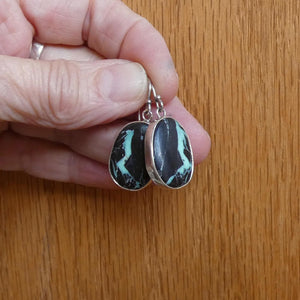Black Jack Turquoise Drop Earrings - Choose Your Finished Pair - Sterling Silver