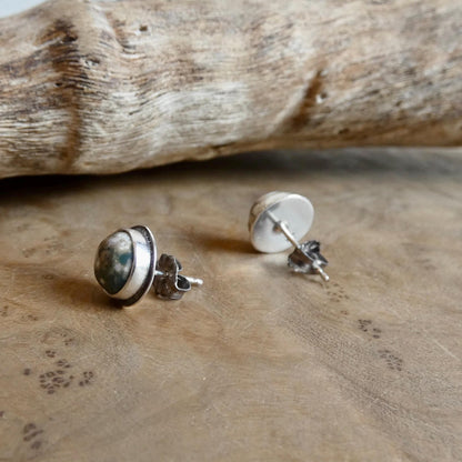 Choose Your Pair - Ocean Jasper Sterling Silver Studs - Silversmith Post Earrings