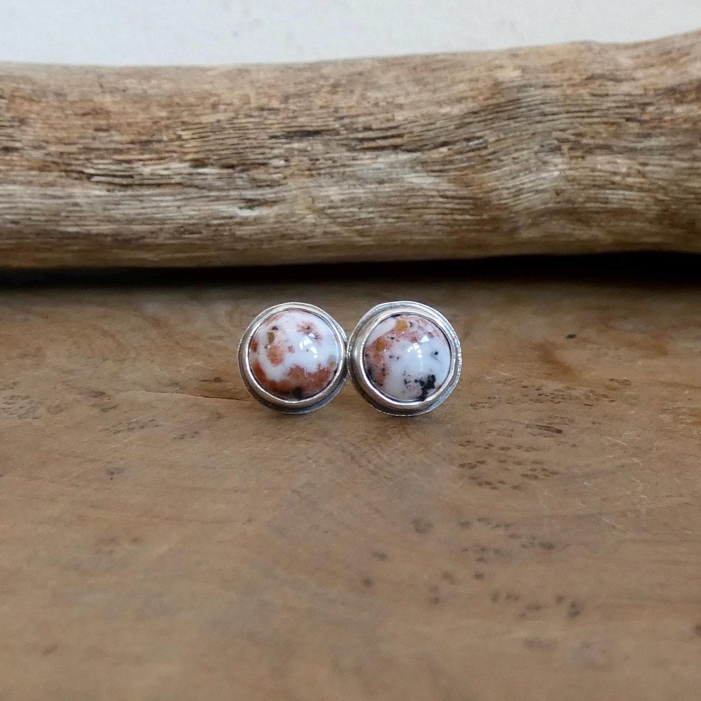 Choose Your Pair - Ocean Jasper Sterling Silver Studs - Silversmith Post Earrings