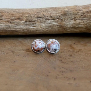 Choose your pair - Ocean Jasper Sterling Silver Studs - Silversmith Post Earrings