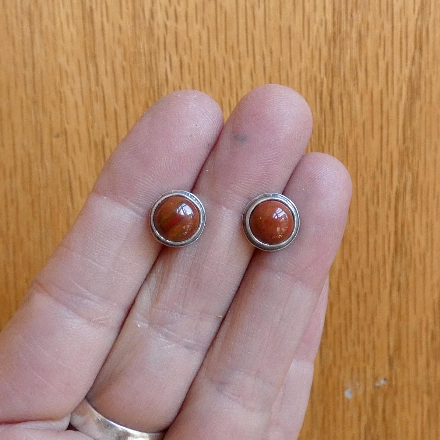 Choose Your Pair - Ocean Jasper Sterling Silver Studs - Silversmith Post Earrings