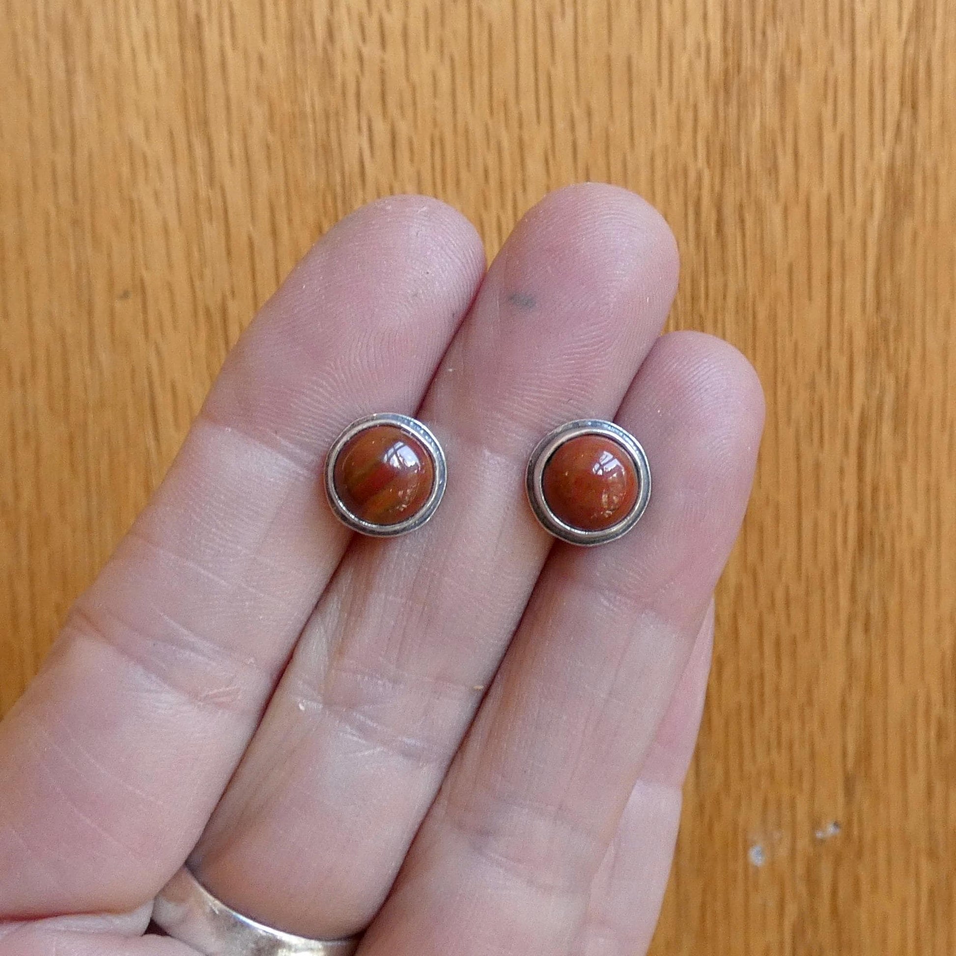 Choose Your Pair - Ocean Jasper Sterling Silver Studs - Silversmith Post Earrings