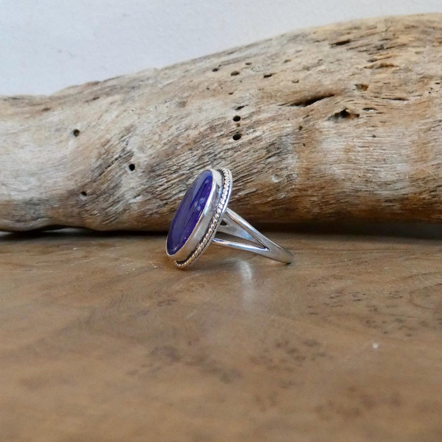 AAA Blue Lapis Lazuli Boho Ring - .925 Sterling Silver