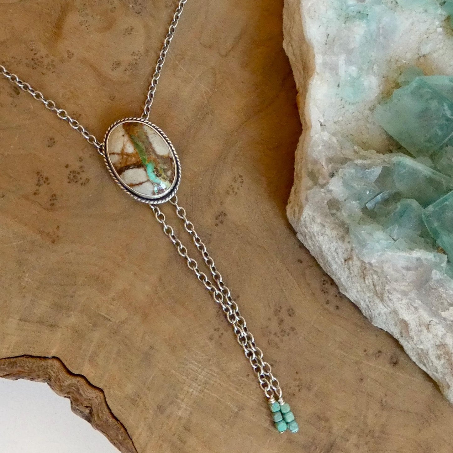 Choose your finished Royston Ribbon Turquoise Bolo Necklace – Sterling Silver