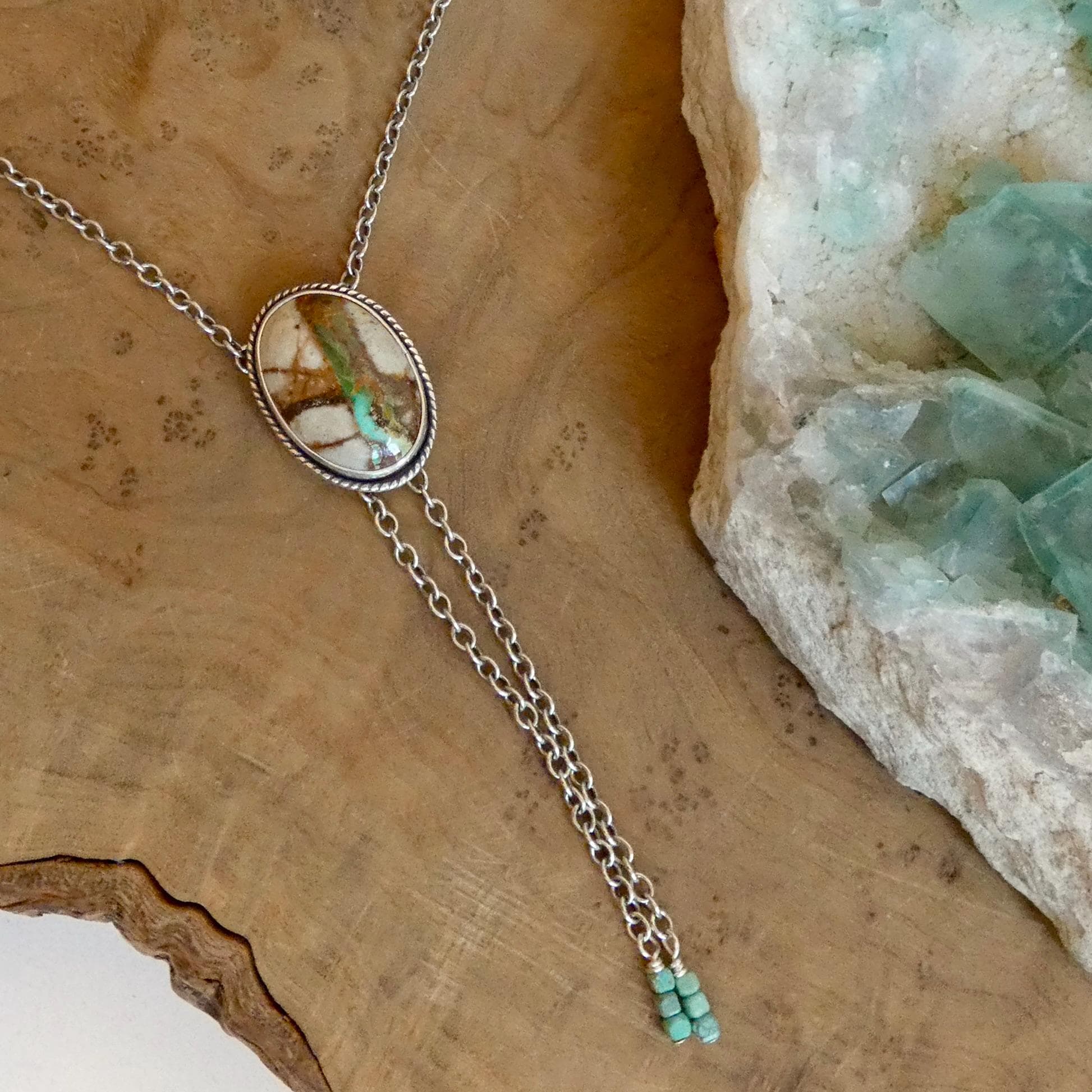 Choose your finished Royston Ribbon Turquoise Bolo Necklace – Sterling Silver
