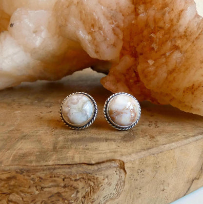 Ocean Jasper Stud Earrings | Sterling Silver