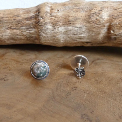 Choose Your Pair - Ocean Jasper Sterling Silver Studs - Silversmith Post Earrings