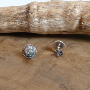 Choose your pair - Ocean Jasper Sterling Silver Studs - Silversmith Post Earrings
