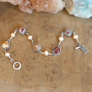 Ocean Jasper Link Bracelet - Freshwater Pearls