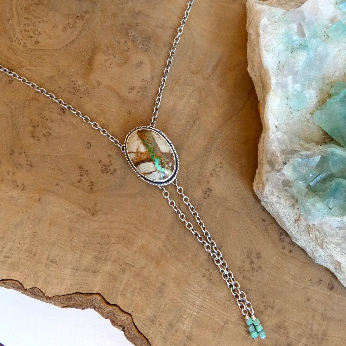 Choose your finished Royston Ribbon Turquoise Bolo Necklace – Sterling Silver