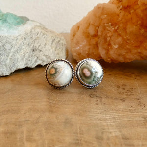 Choose your pair - Ocean Jasper Sterling Silver Studs - Silversmith Post Earrings