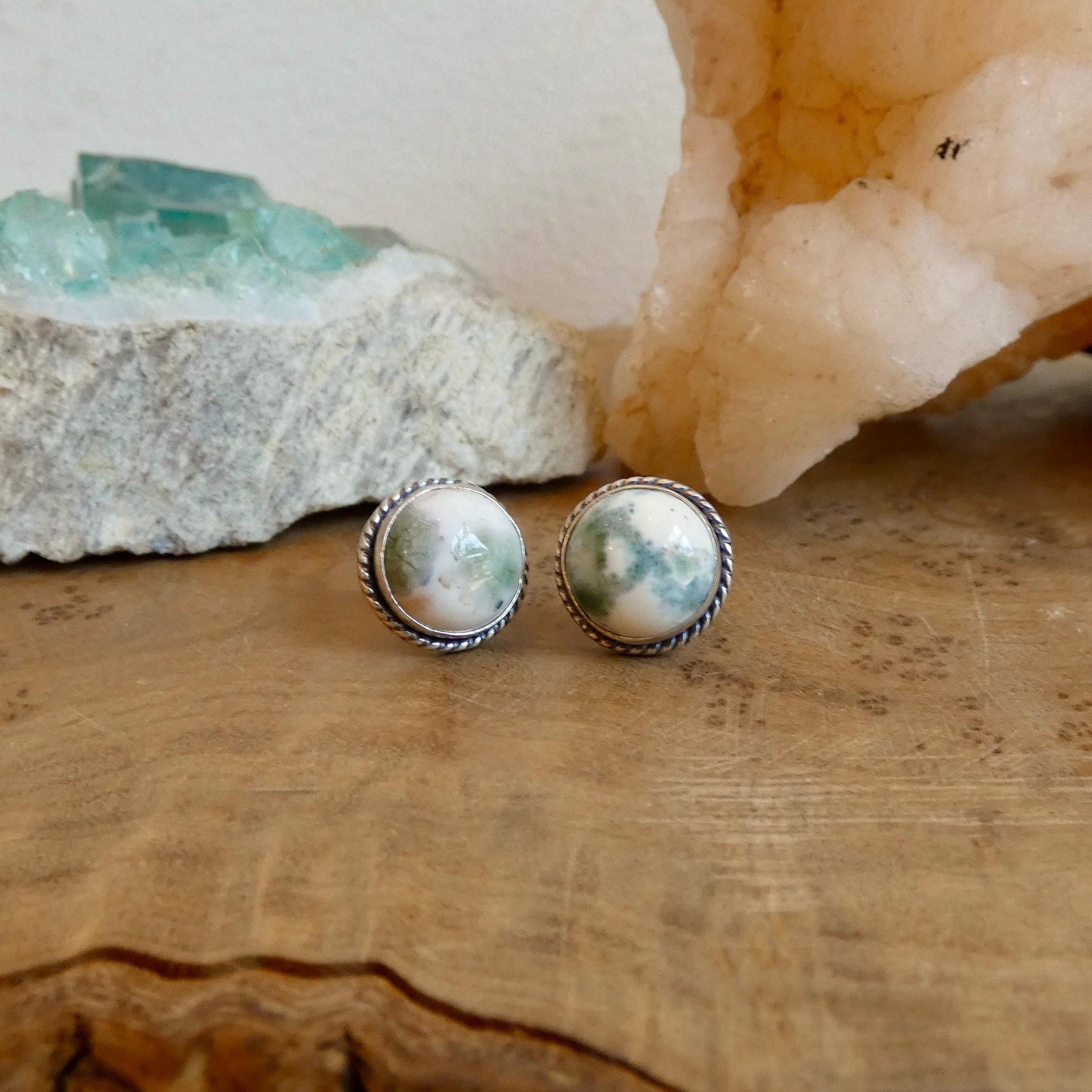 Ocean Jasper Stud Earrings | Sterling Silver
