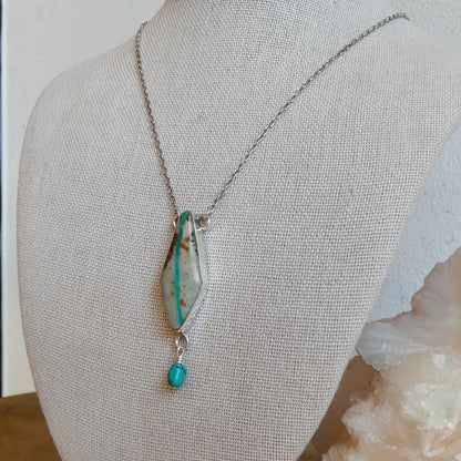 Royston Ribbon Turquoise Pendant Necklace – Sterling Silver, Kite Turquoise Drop