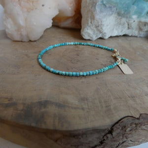 Turquoise Beaded Bracelet - 14K Gold Filled