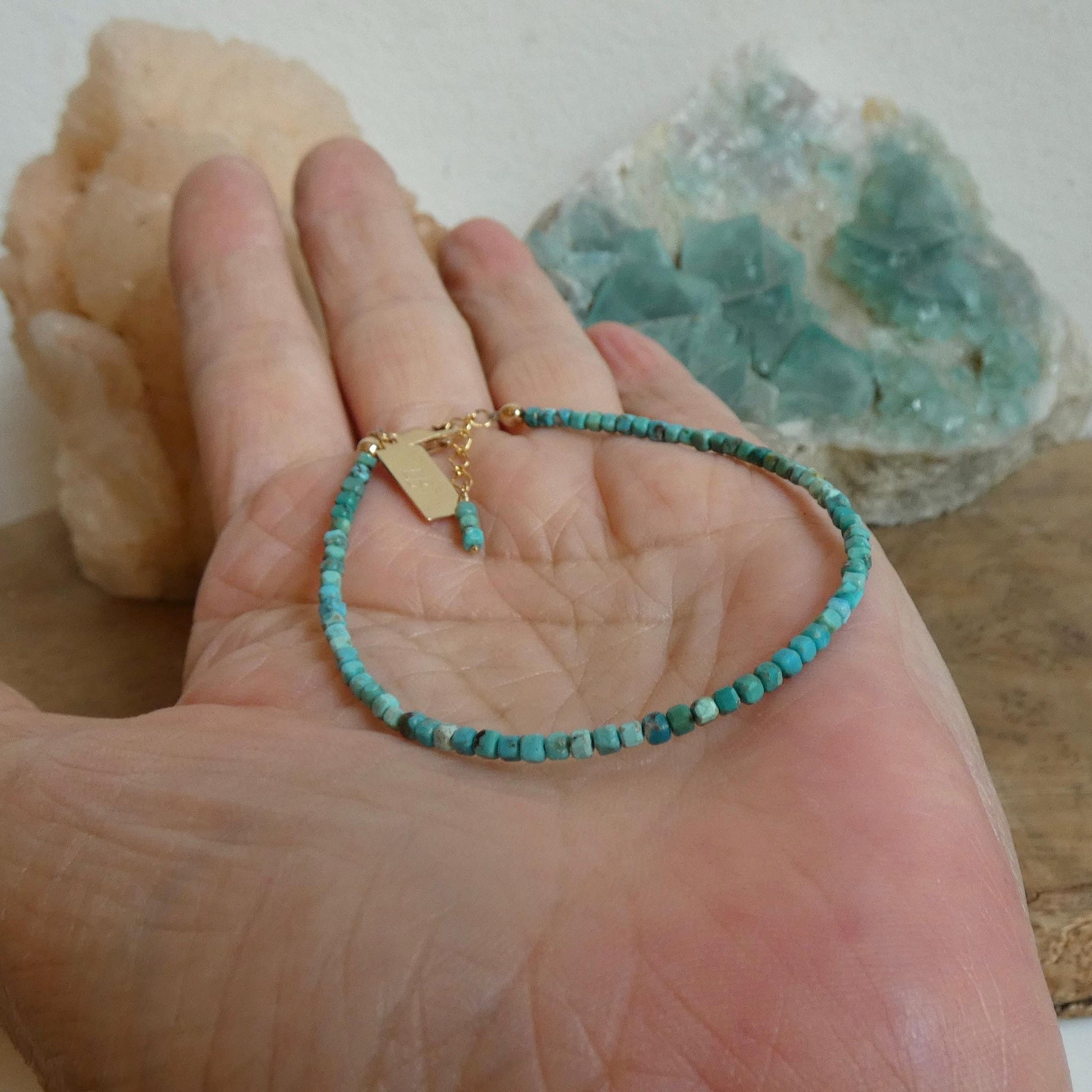 Turquoise Beaded Bracelet | Beaded Bracelet | 14k Gold Filled Findings