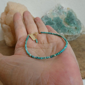 Turquoise Beaded Bracelet - 14K Gold Filled