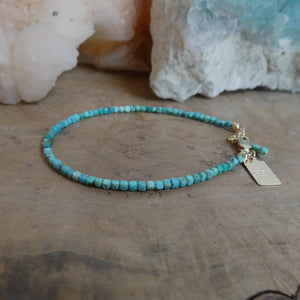 Turquoise Beaded Bracelet - 14K Gold Filled