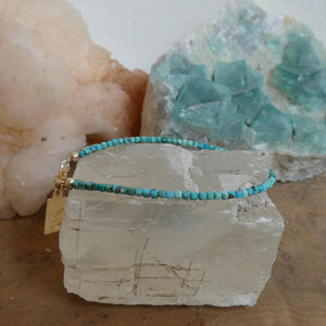 Turquoise Beaded Bracelet - 14K Gold Filled