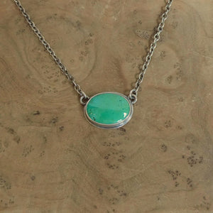 Turquoise Necklace with Chain - Sterling Silver