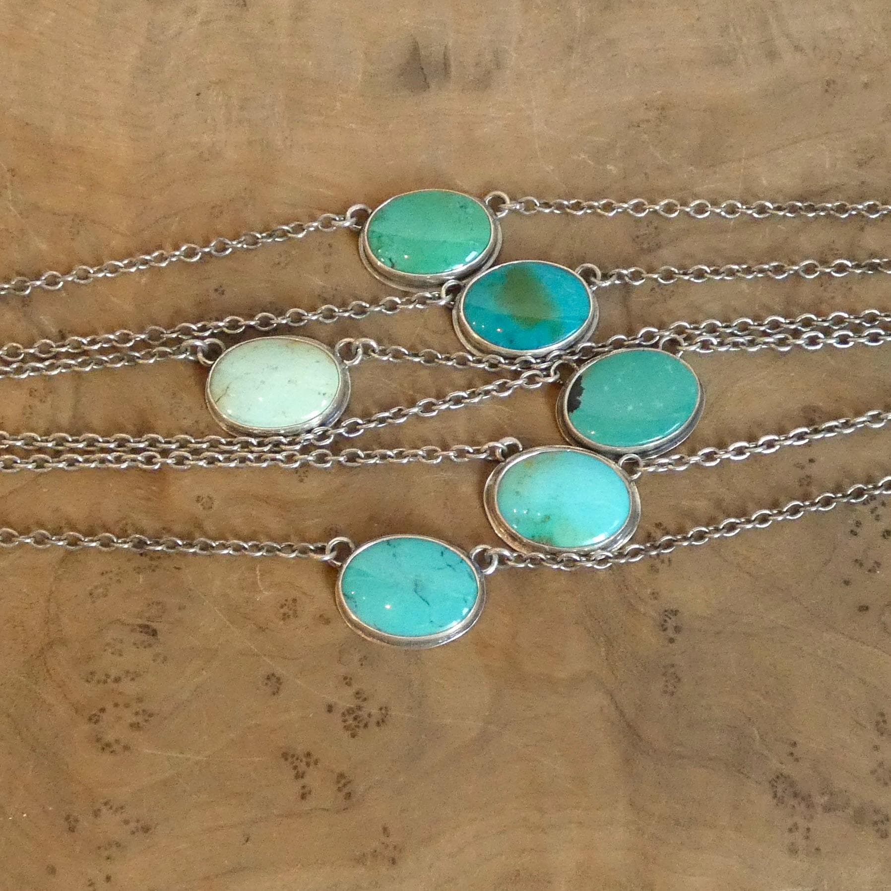 Oval Turquoise Pendant Necklace – Sterling Silver Boho Chain