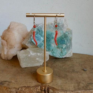 Mediterranean Coral Carnelian Turquoise Earrings - 14KT Gold Filled