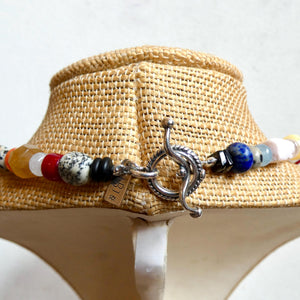 Color POP Gemstone Beaded Necklace - Sterling Silver Toggle Clasp