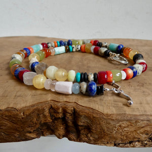 Color POP Gemstone Beaded Necklace - Sterling Silver Toggle Clasp