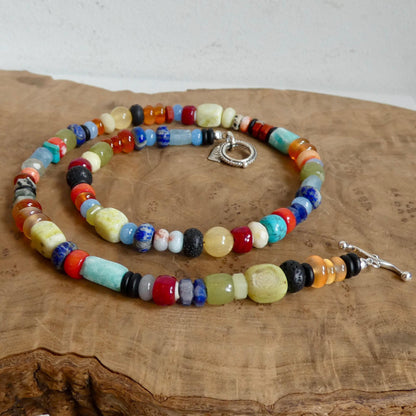 Color POP Gemstone Beaded Necklace - Sterling Silver Toggle Clasp