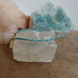 Turquoise Beaded Bracelet - 14K Gold Filled