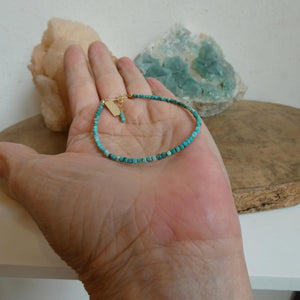 Turquoise Beaded Bracelet - 14K Gold Filled