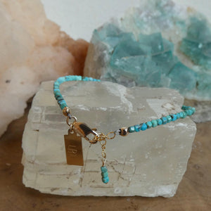 Turquoise Beaded Bracelet - 14K Gold Filled