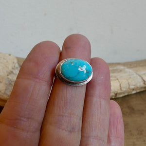 Custom Kingman Turquoise AAA - Choose Your Stone - East-West Oval - Sterling Silver