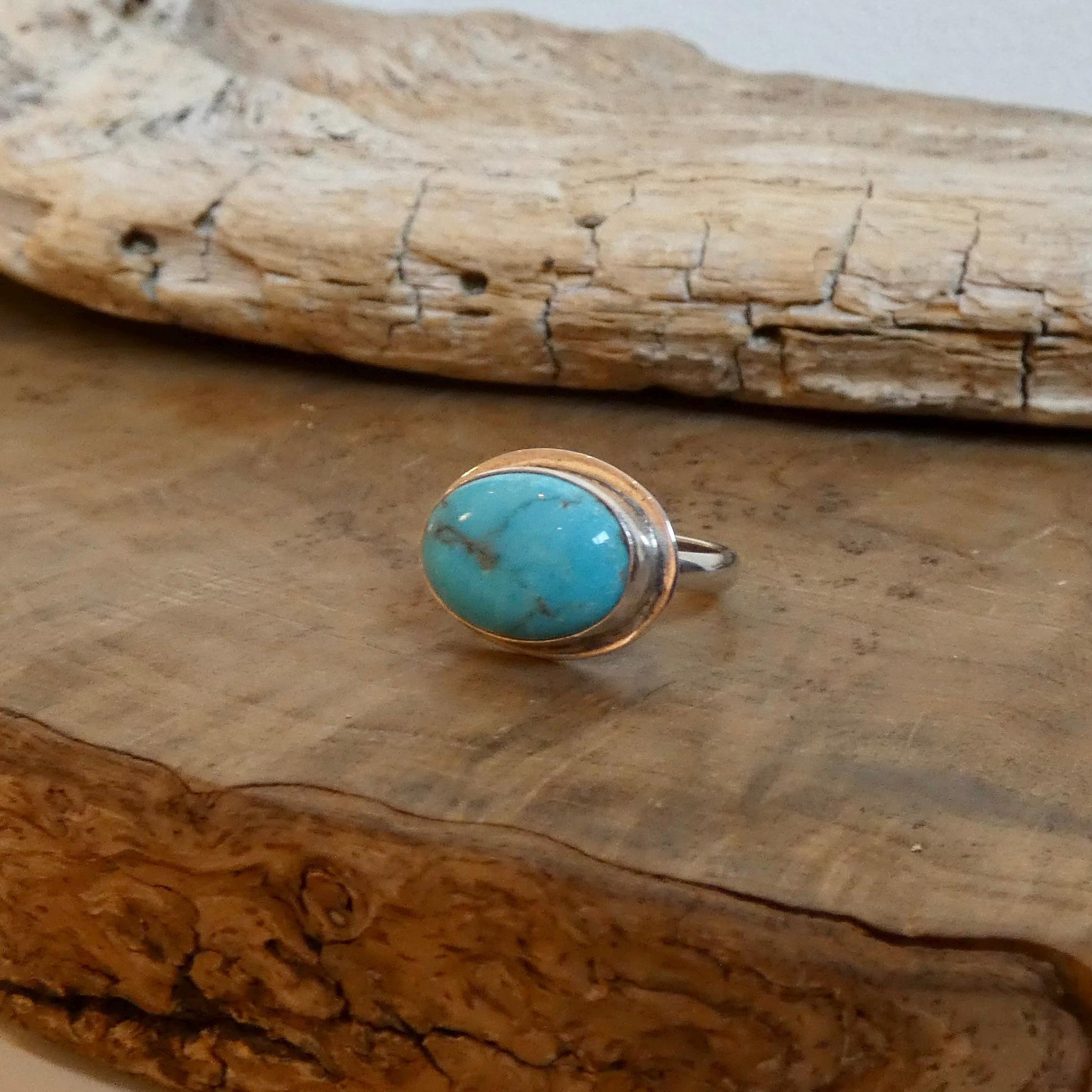 Custom Kingman Turquoise AAA - Choose Your Stone - East-West Oval - Sterling Silver