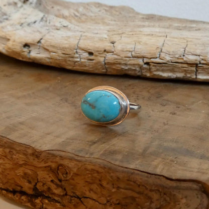 Custom Kingman Turquoise AAA - Choose Your Stone - East-West Oval - Sterling Silver