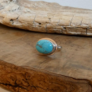 Custom Kingman Turquoise AAA - Choose Your Stone - East-West Oval - Sterling Silver
