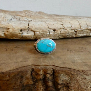 Custom Kingman Turquoise AAA - Choose Your Stone - East-West Oval - Sterling Silver