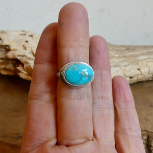 Custom Kingman Turquoise AAA - Choose Your Stone - East-West Oval - Sterling Silver