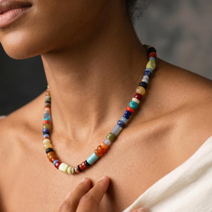 Color POP Gemstone Beaded Necklace - Sterling Silver Toggle Clasp