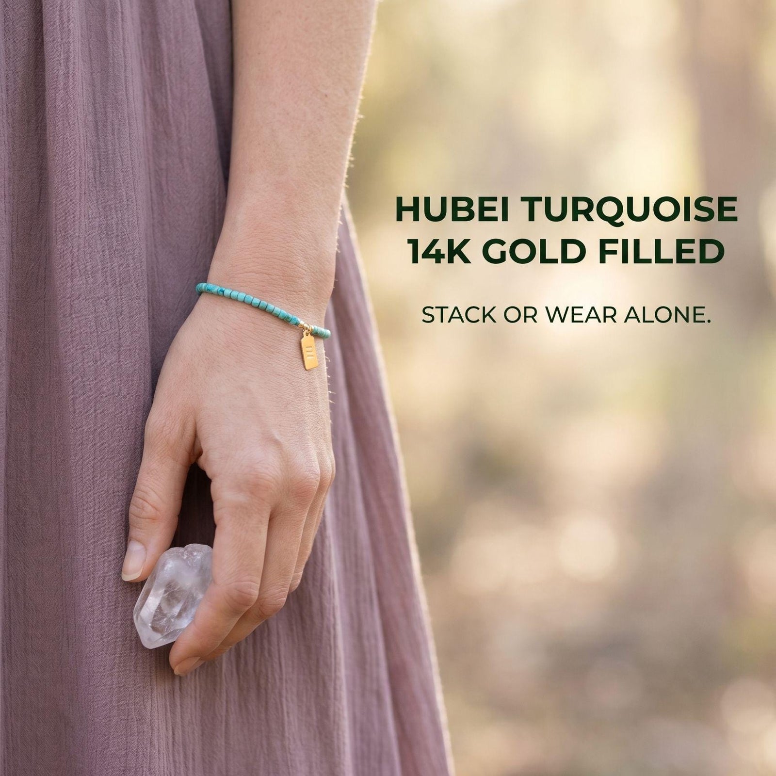 Turquoise Beaded Bracelet - 14K Gold Filled