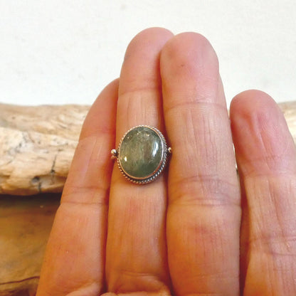 Green Kyanite Sterling Silver Ring – Handmade Silversmith Design