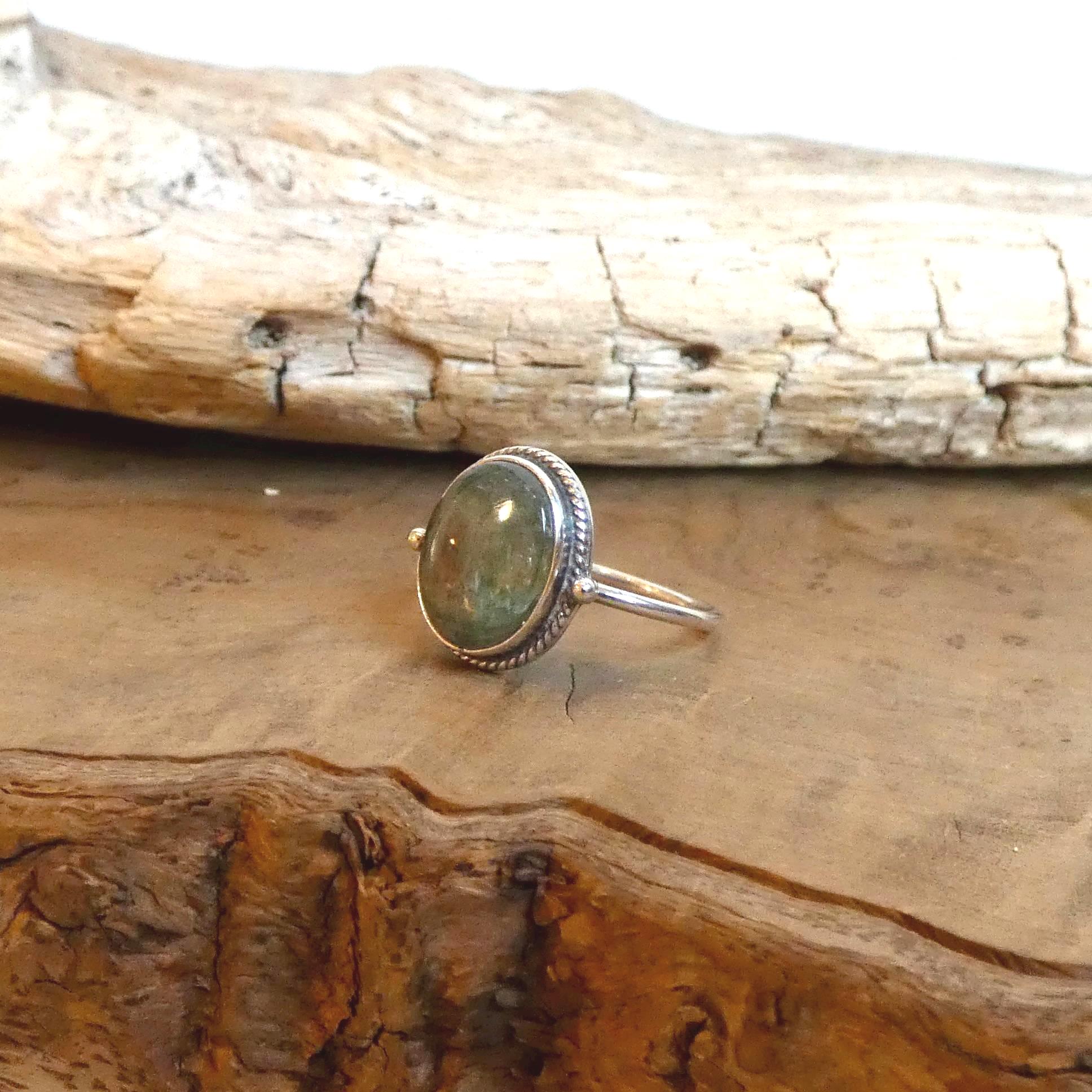 Green Kyanite Sterling Silver Ring – Handmade Silversmith Design