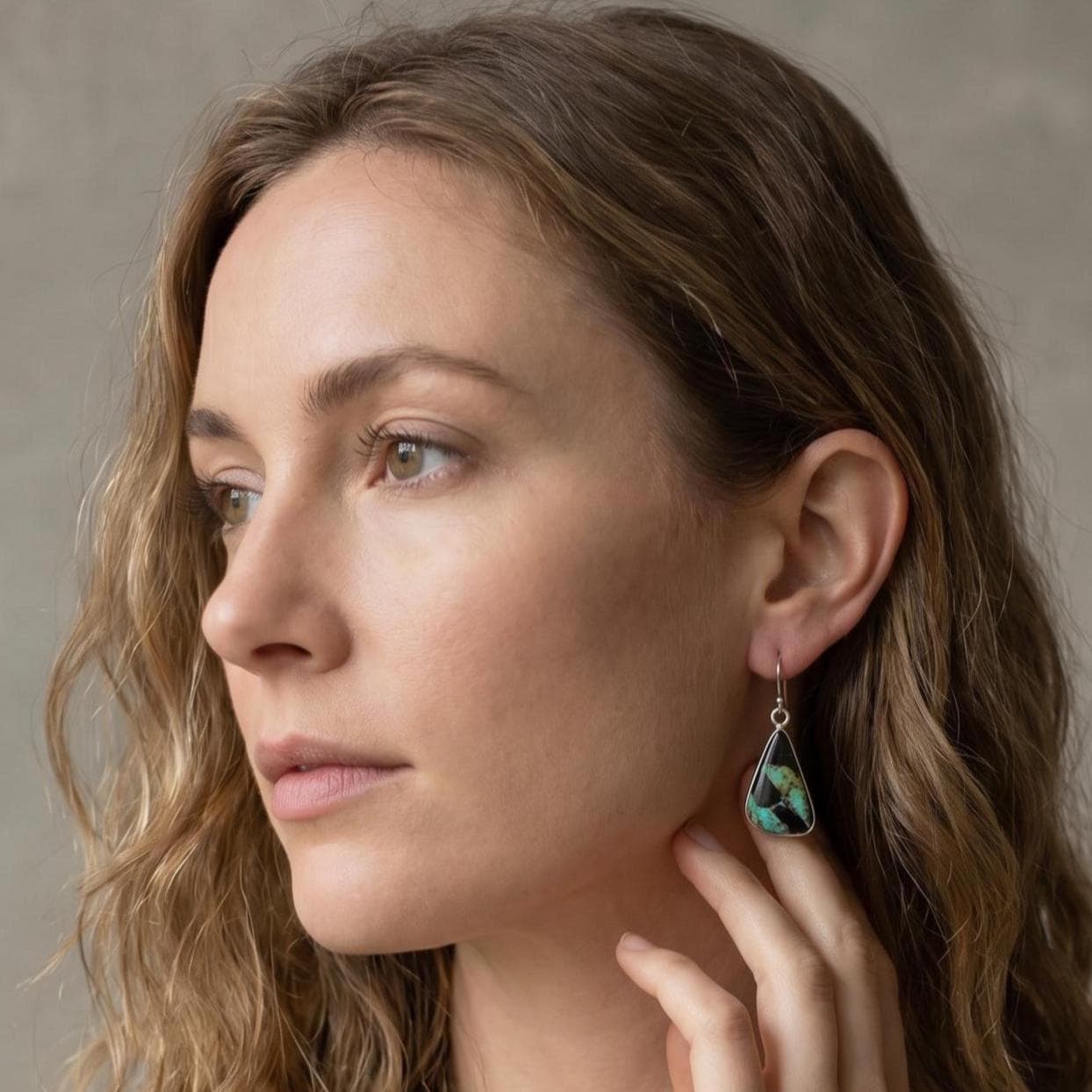 Black Jack Turquoise Drop Earrings | Sterling Silver | Choose Your Pair | Linda Blackbourn Jewelry