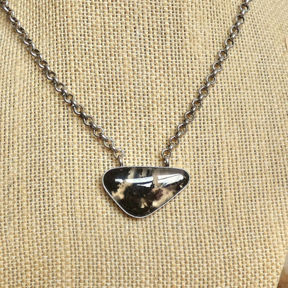 Choose your Montana Agate Pendant Necklace - Chunky Sterling Silver - Men's Pendant