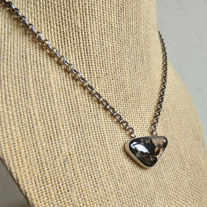 Choose your Montana Agate Pendant Necklace - Chunky Sterling Silver - Men's Pendant
