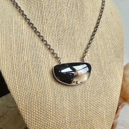 Choose your Montana Agate Pendant Necklace - Chunky Sterling Silver - Men's Pendant