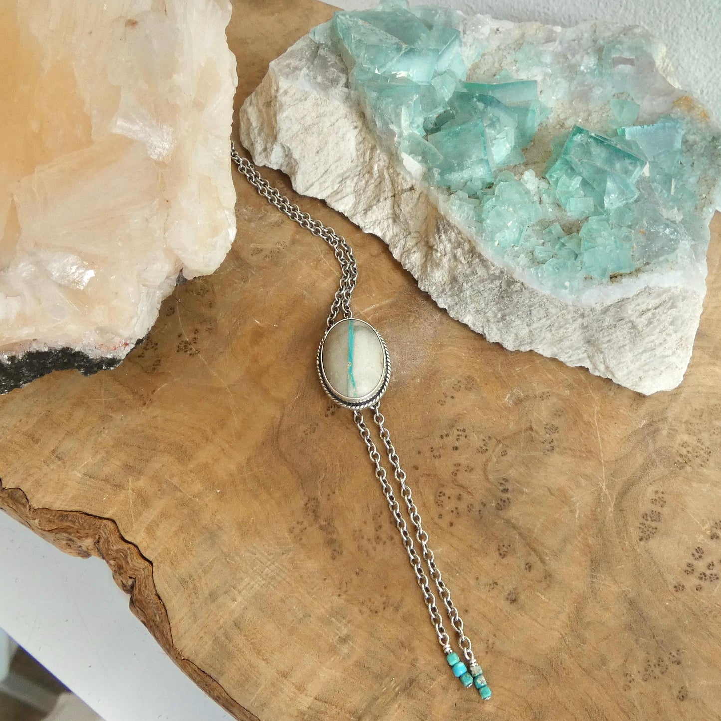 Choose your finished Royston Ribbon Turquoise Bolo Necklace – Sterling Silver