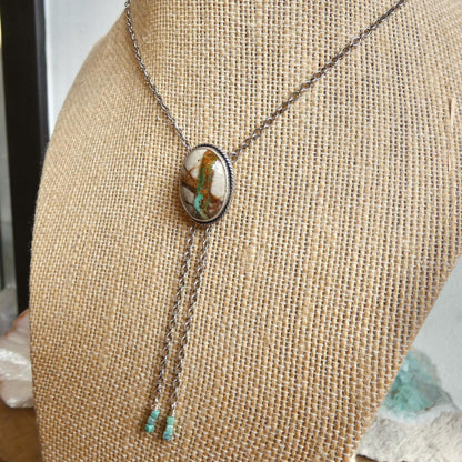 Choose your finished Royston Ribbon Turquoise Bolo Necklace – Sterling Silver